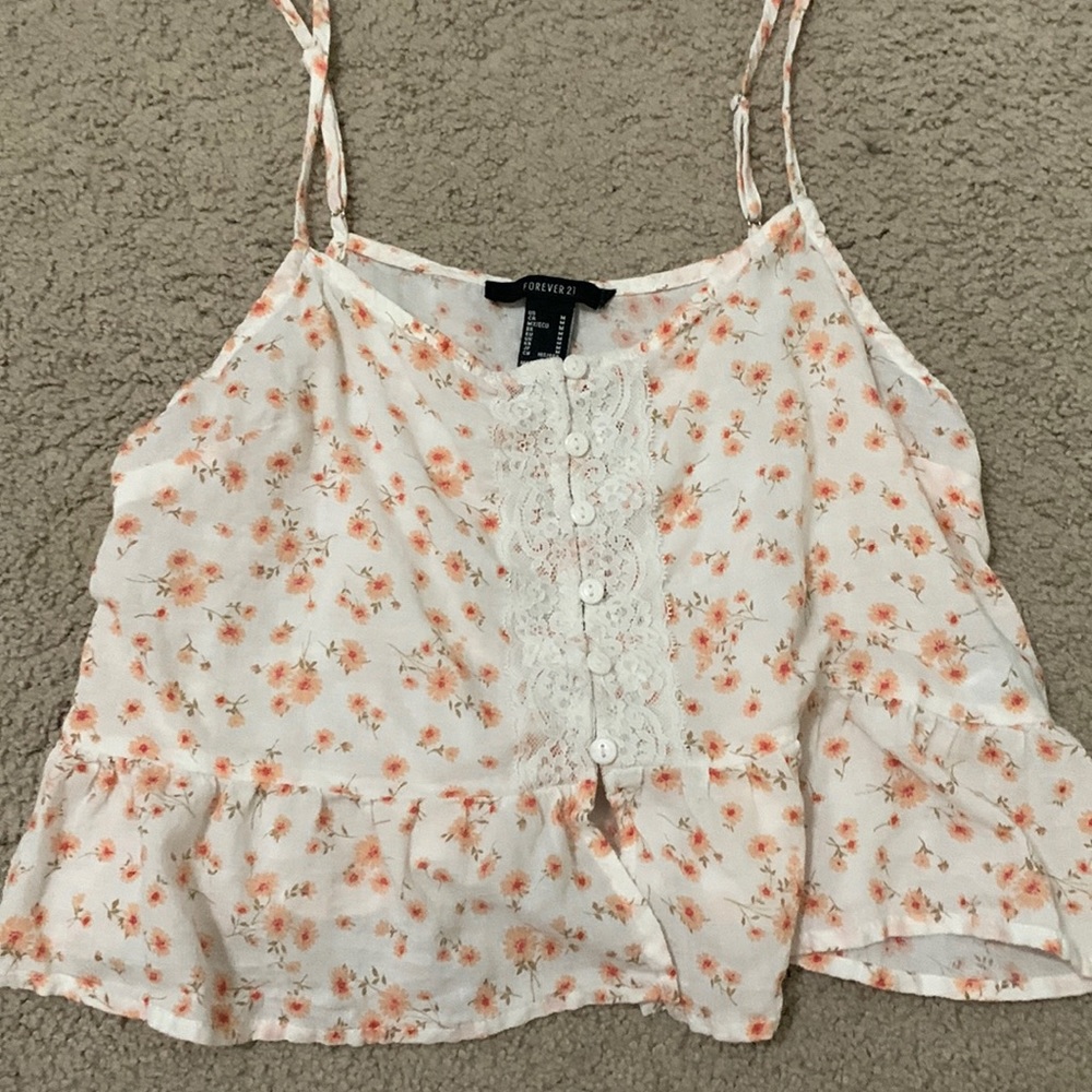forever 21 floral crop top